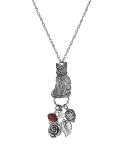 Ожерелье с бусинами из стекла 2028 Cat Charm Holder