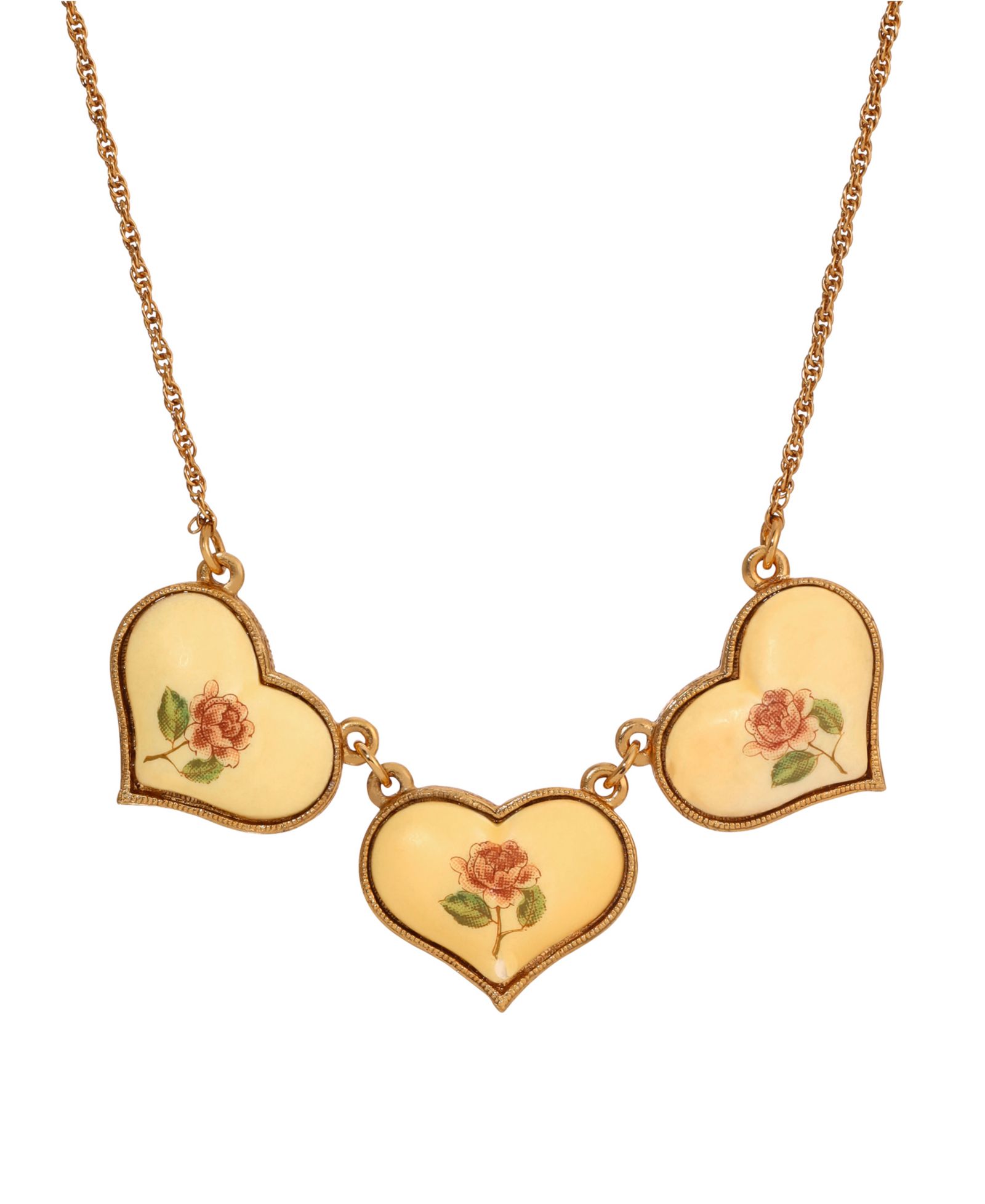 2028 Ожерелье с эмалевыми сердечками Multi Heart Collar