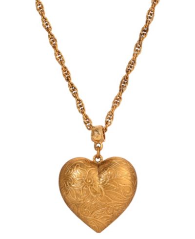 Золотистый кулон 2028 Floral Heart Pendant Necklace