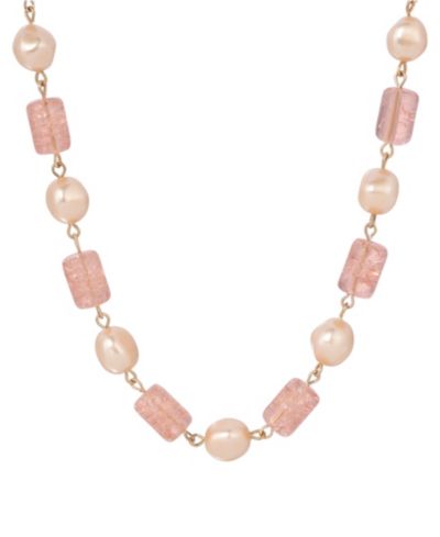 Ожерелье 2028 Cracked Glass Faux Cultivated Pearl Bead