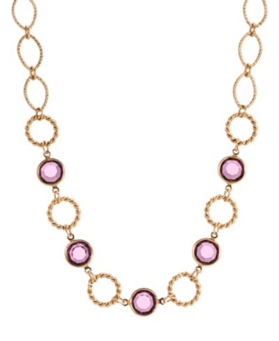 Ожерелье 2028 14K Gold Dipped Purple Crystal Channel Set