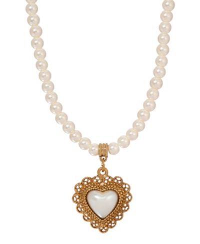Подвеска-сердце 2028 Faux Cultivated Pearl