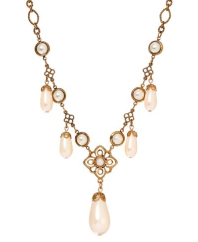 Колье с подвеской в виде филигранного жемчуга 2028 Faux Cultivated Pearl