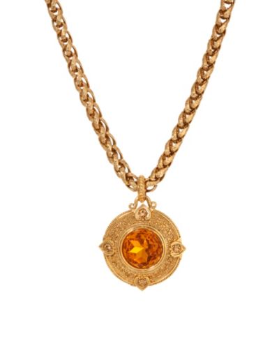 Подвеска 2028 Round Topaz Glass Pendant Necklace