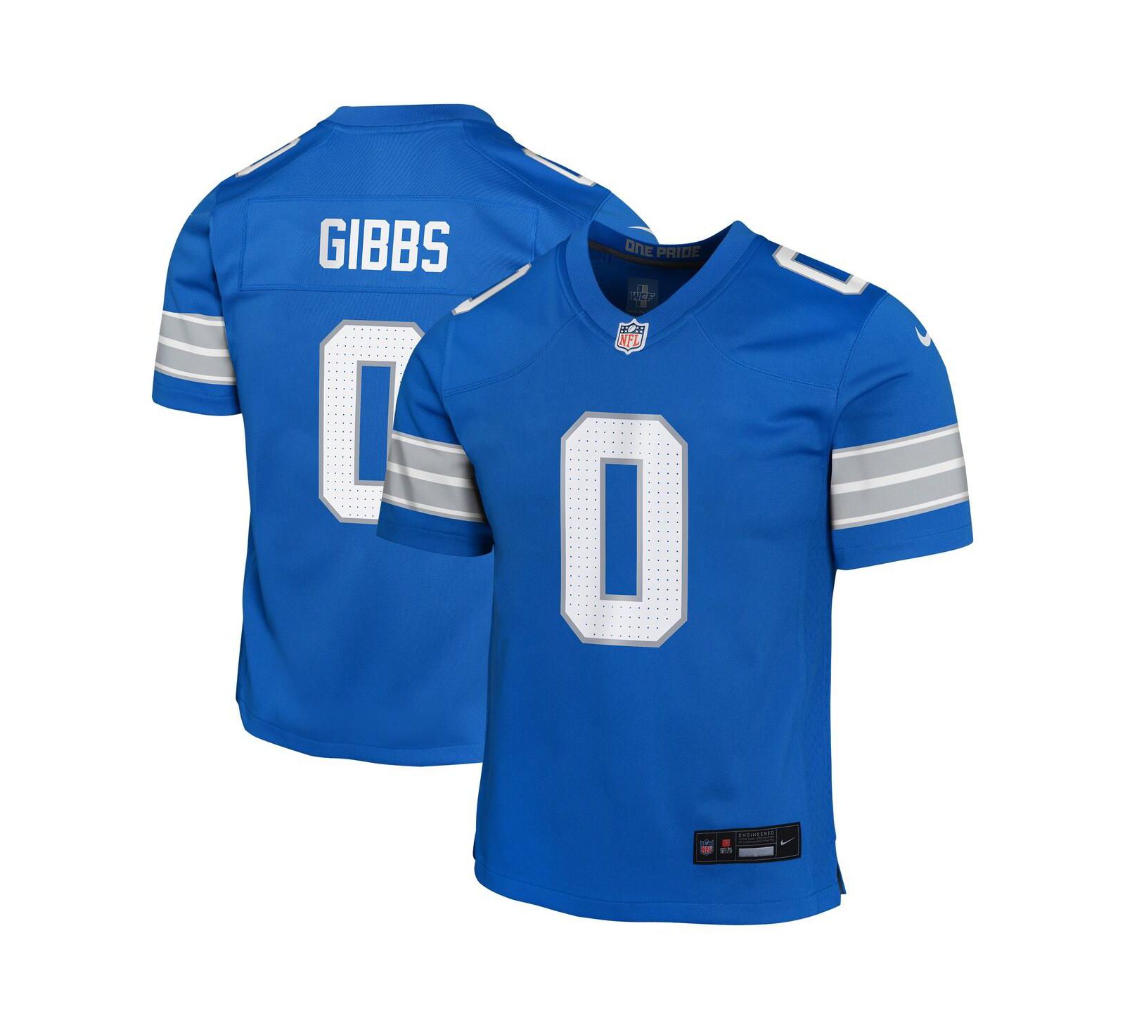 Детская игровая джерси Nike Jahmyr Gibbs Blue Detroit Lions Team