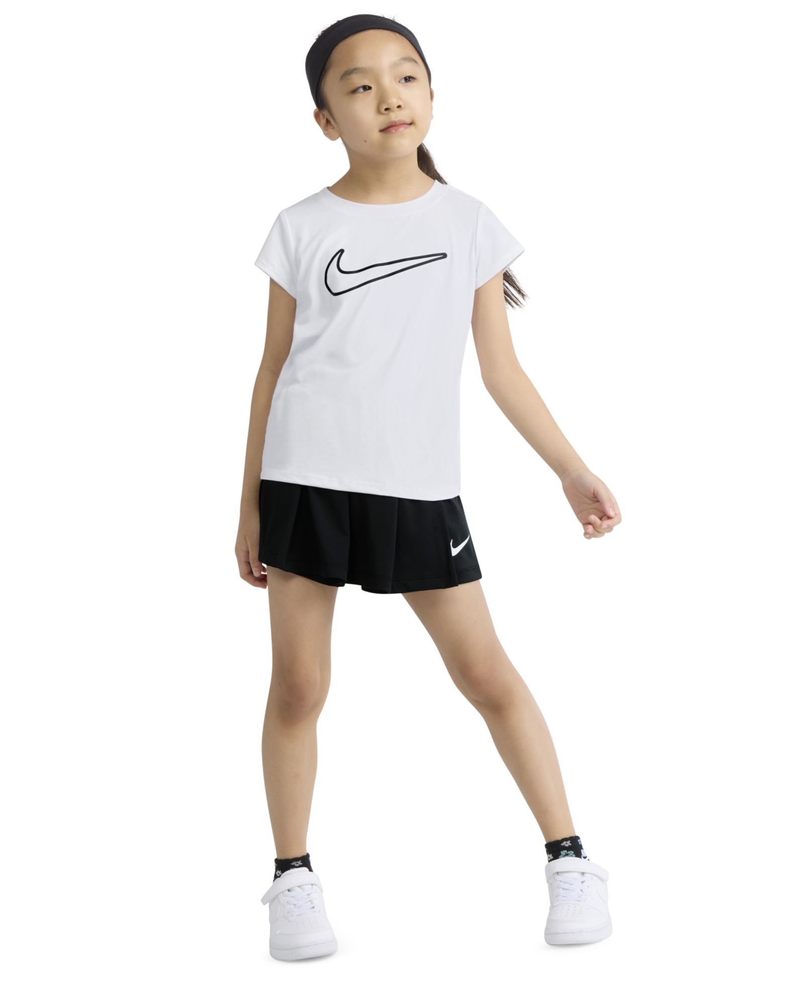 Nike Girls' 4-6X All Day Play Short-Sleeve T-Shirt and Skort, 2-Piece Set