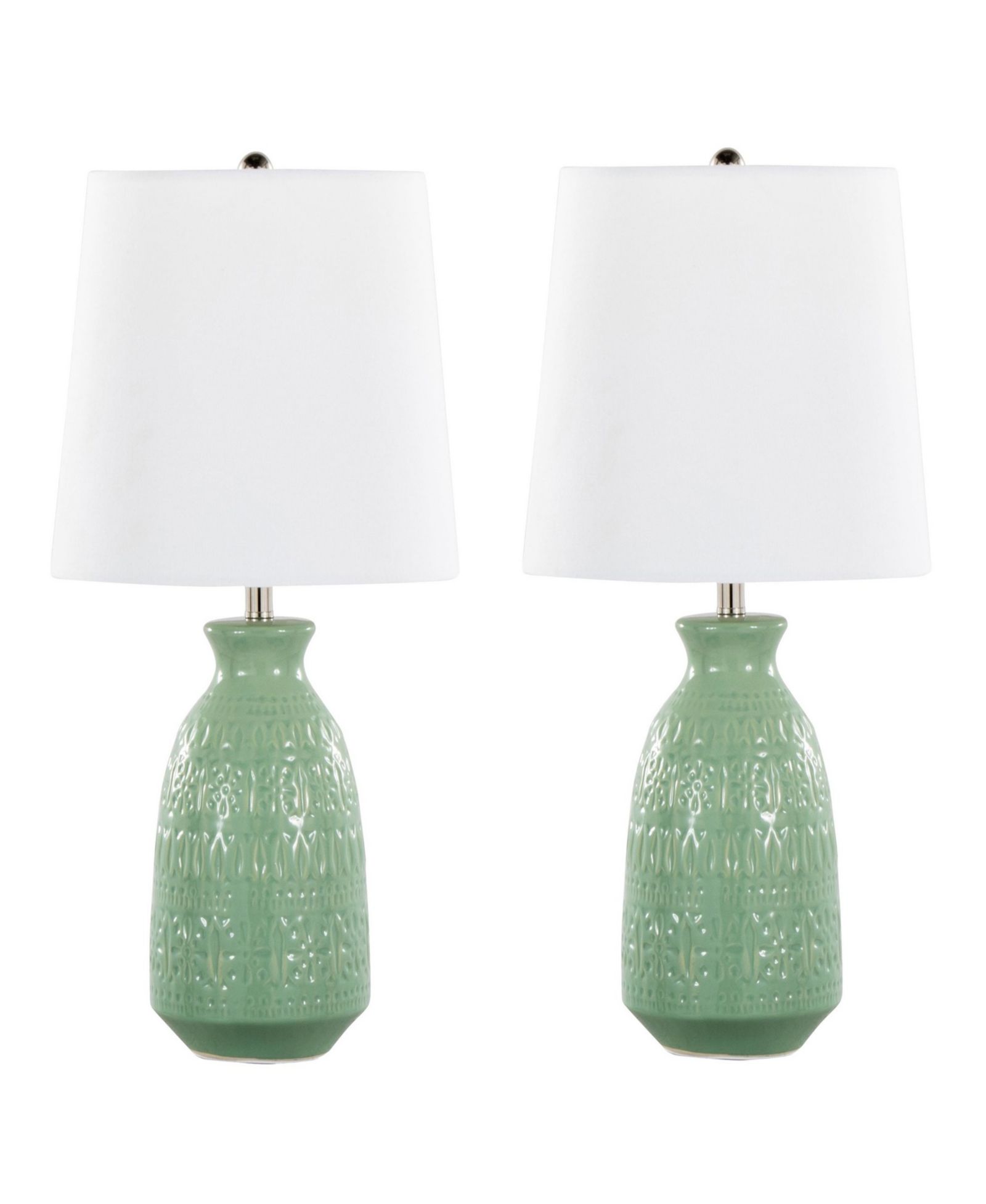 LumiSource Claudia 20" Ceramic Accent Lamp, Set of 2