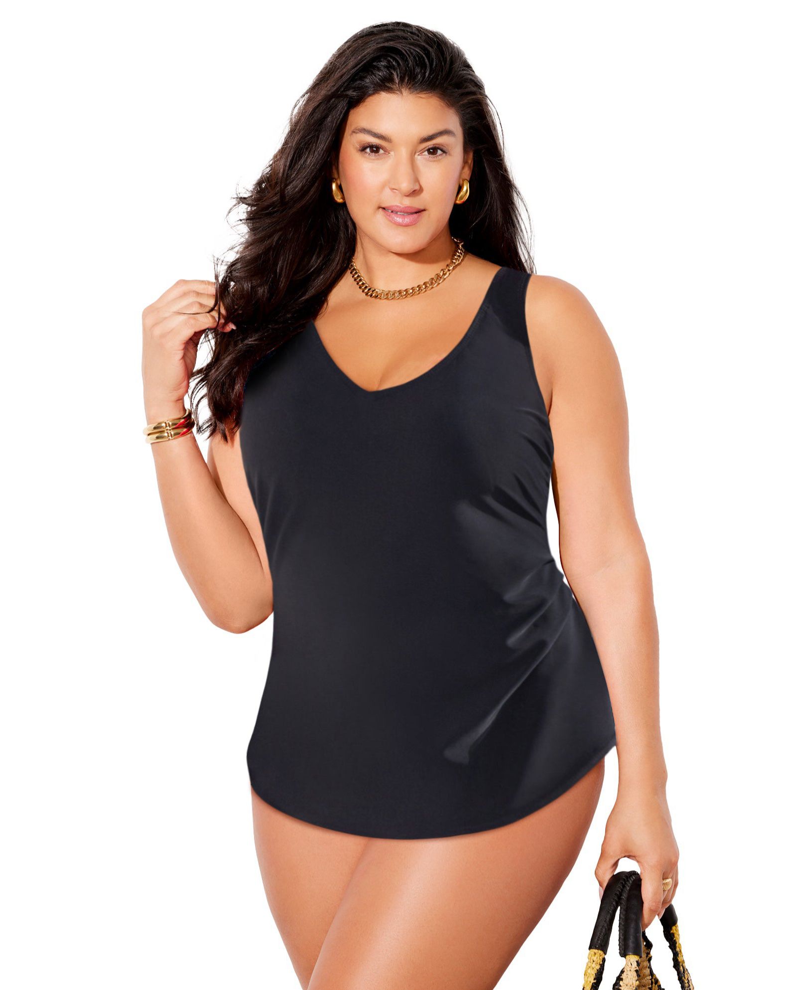 Swimsuits for All Women's Sarong Front One Piece Swimsuit