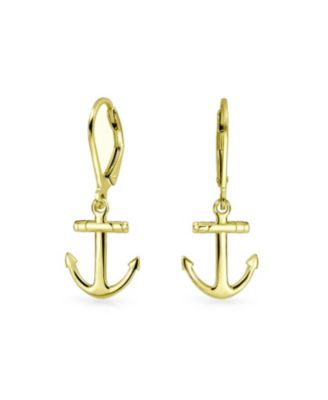 Bling Jewelry Small Nautical Anchor Dangle Earrings .925 Sterling Silver
