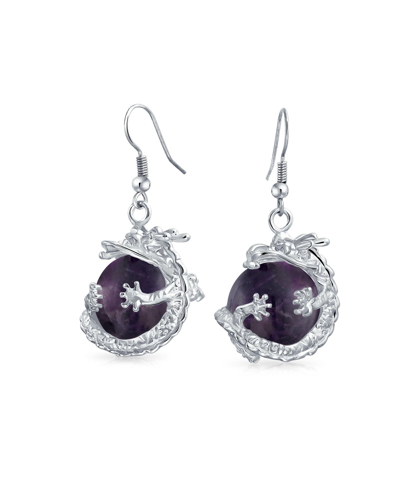 Серьги Bling Jewelry с многоцветными камнями в виде дракона
