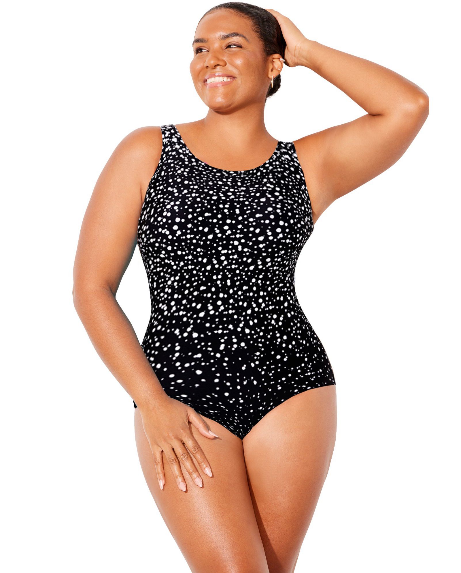 Женский цельный купальник Swimsuits for All с высоким вырезом, устойчивый к хлору