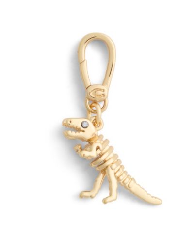 Золотые коллекционные подвески COACH Rexy Dino Signature