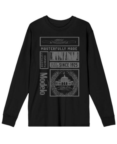 Modelo Мужская футболка с длинным рукавом Black Adult Tee-Large
