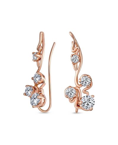 Серьги-кафф Bling Jewelry Trendy Swirl Wire с круглым CZ