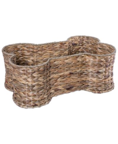 Bone Dry Hyacinth Bone Shape Pet Storage Basket