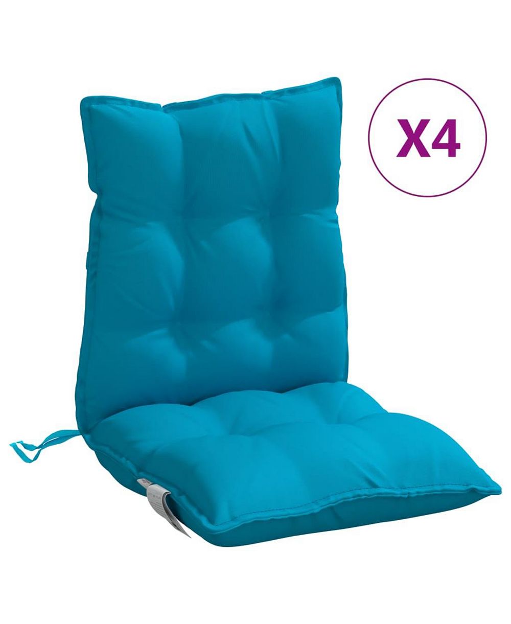 vidaXL Lowback подушки для стульев 4 шт, светло-голубая ткань Oxford
