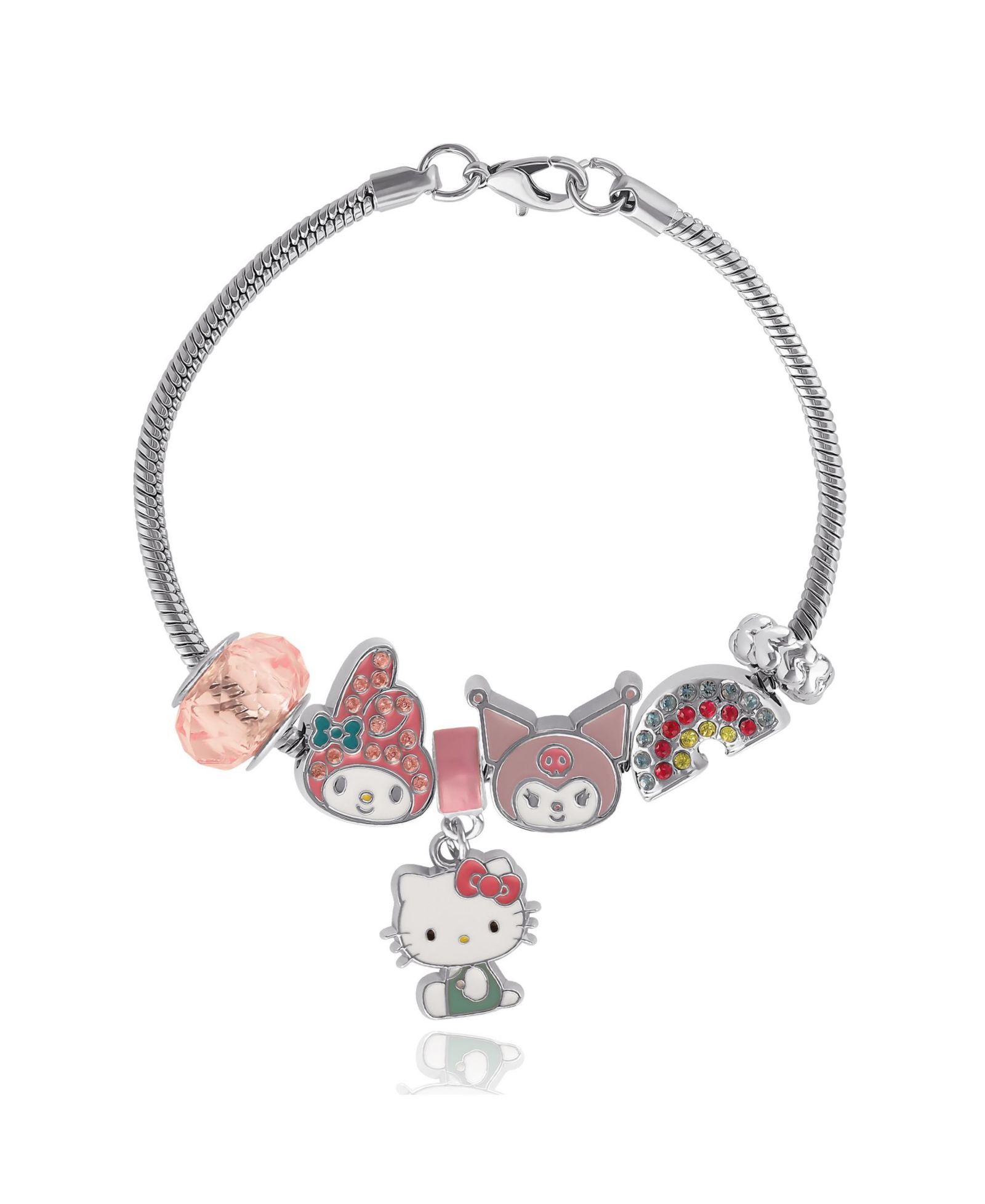 Браслет-шарм Sanrio Hello Kitty — Hello Kitty, My Melody & Kuromi, радужный бисерный браслет