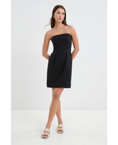 Женское мини-платье Marcella Candice Strapless Belted Linen с косточками