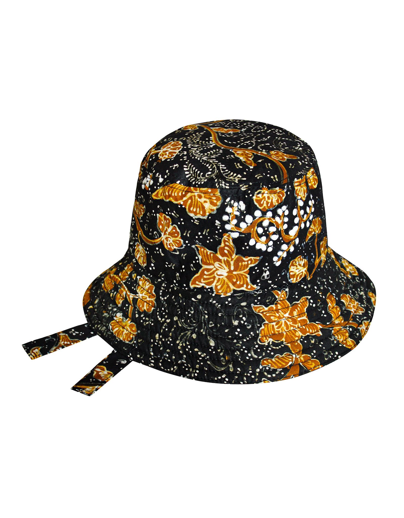 Шляпа Brunna.co Jasmine Chinoiserie Batik коричневого и черного цвета