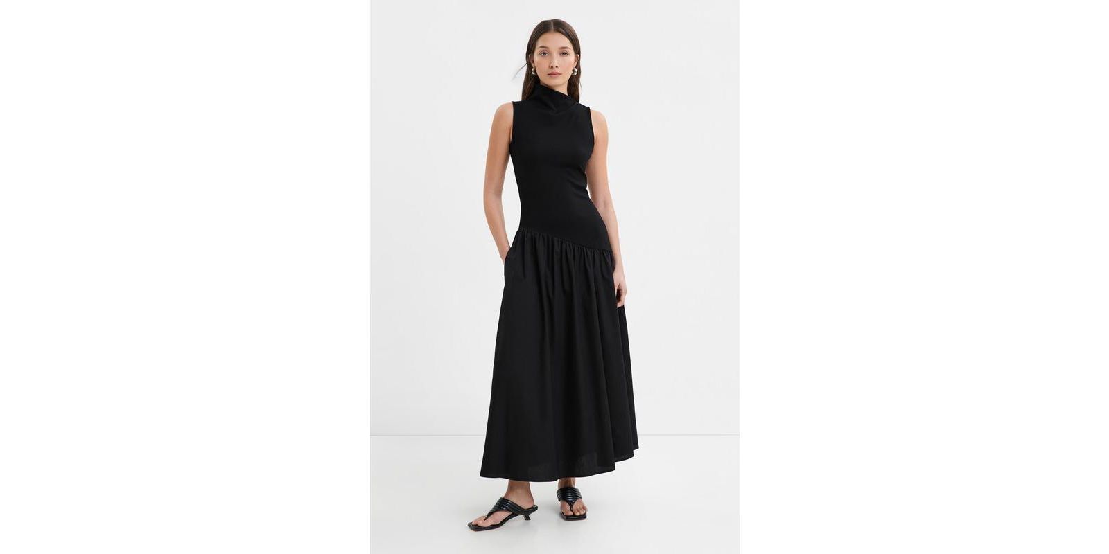 Marcella Women's Hutton Fitted Bodice Cotton A-Line Maxi Dress with Side Pocket