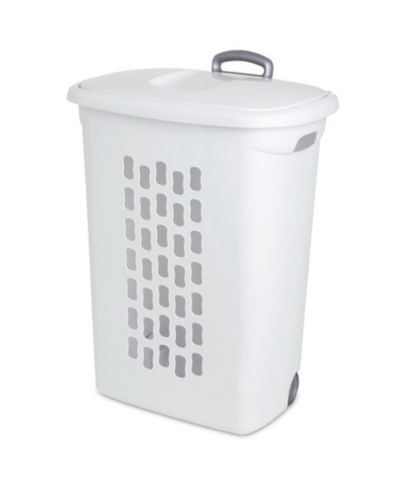 Корзина для белья Sterilite с крышкой на петлях и колесами, 6 шт