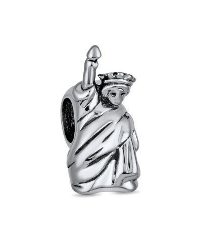 Bling Jewelry New York City Statue Liberty Charm Bead for Bracelet .925 Sterling Silver