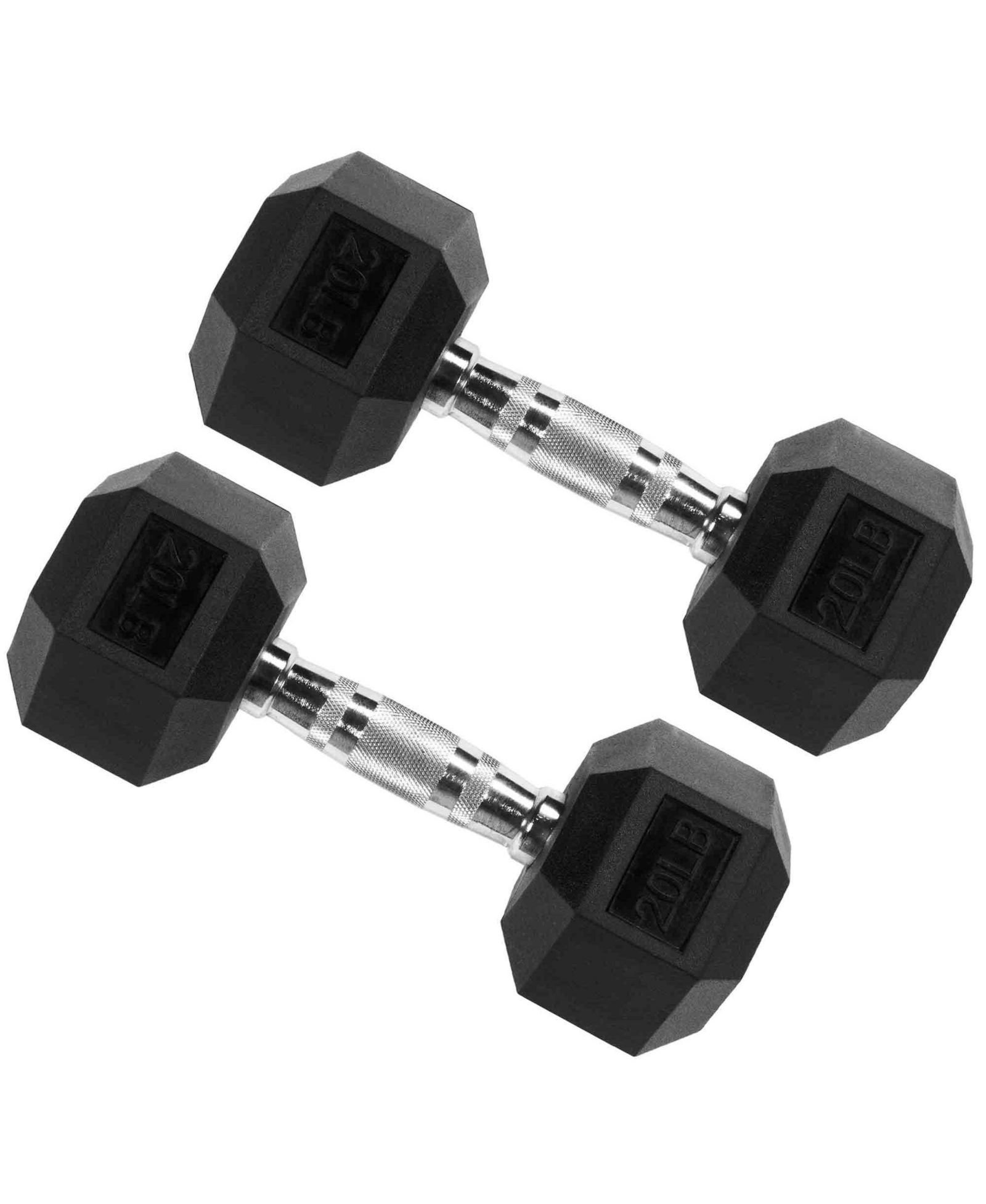 Signature Fitness Hex Dumbbells Strength Training Workout Equipment Set, 20 lbs