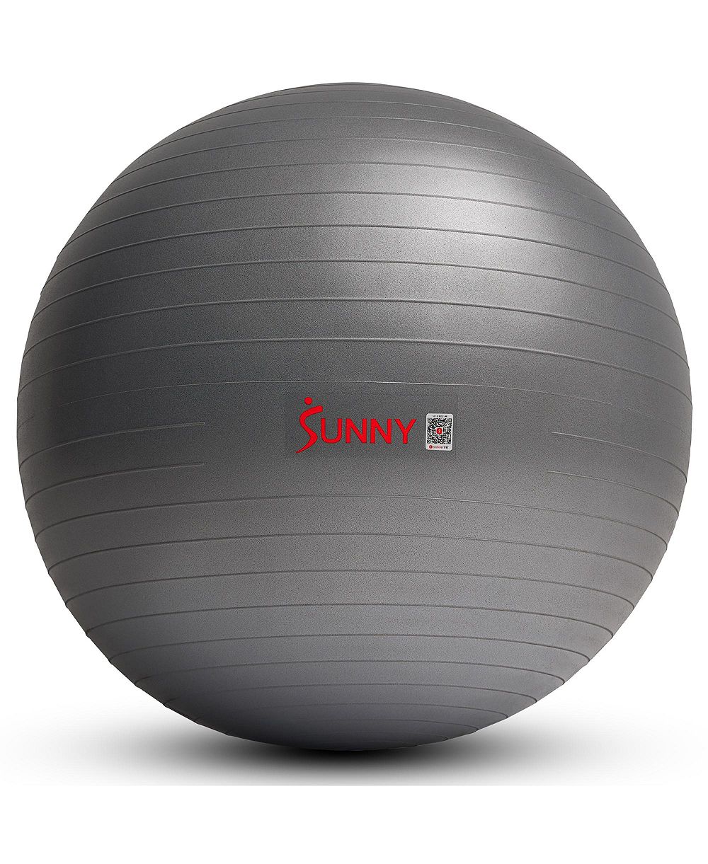 Sunny Health & Fitness Premium Yoga Ball Medium 65CM Anti-Burst Exercise Ball with Pump for Workouts, Physical Therapy