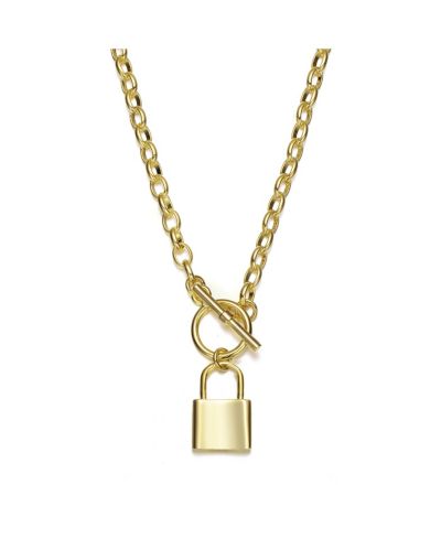 Современное ожерелье с подвеской-замком из золота 14K Rachel Glauber