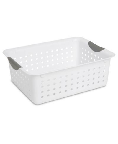 Sterilite Medium Ultra Plastic Storage Organizer Basket with Handles, (24 Pack)