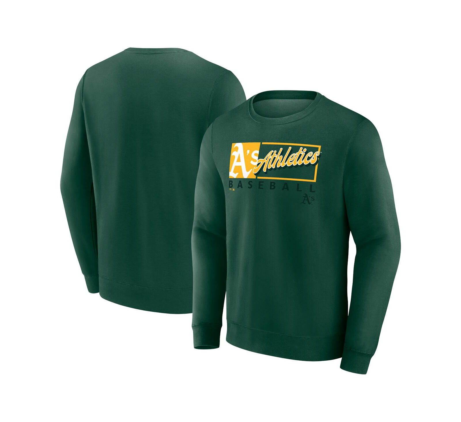 Fanatics Men's Green Athletics Focus Fleece Pullover Sweatshirt