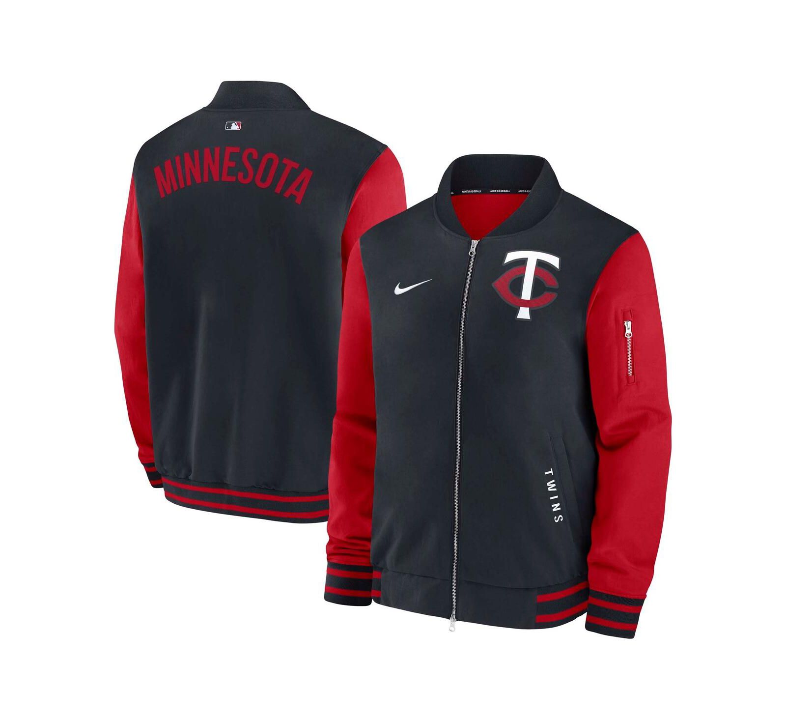Nike Мужская бомбер-куртка Minnesota Twins Authentic Collection темно-синего цвета