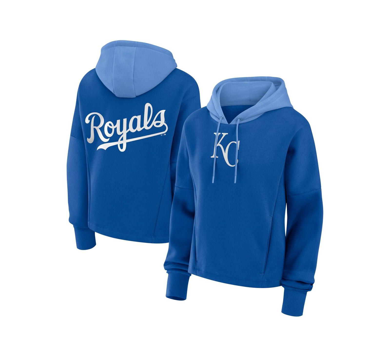 Fanatics Women's Royal Kansas City Royals Oversized High Hip Legacy Fleece Pullover Hoodie