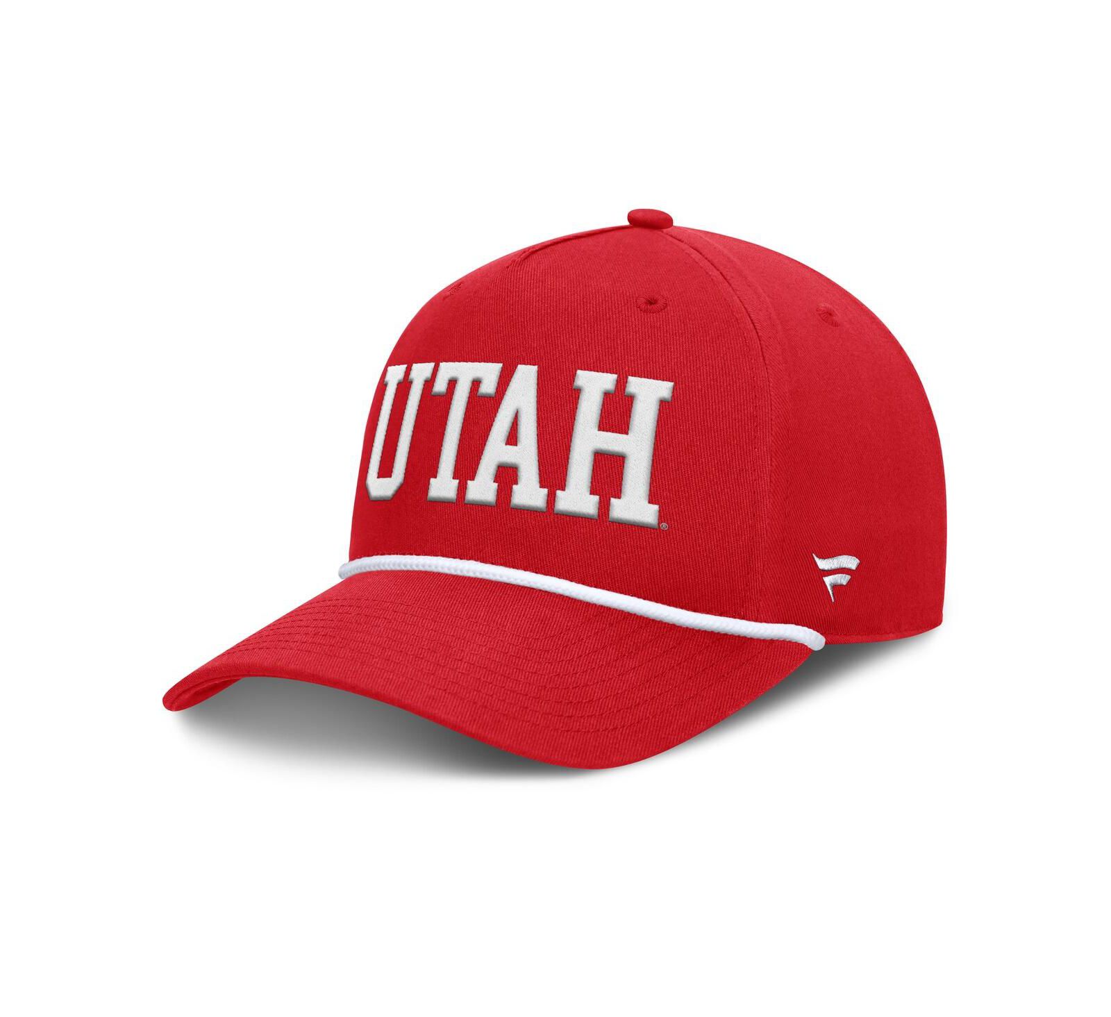 Мужская бейсболка Fanatics Red Utah Utes Foul Ball Rope Adjustable Hat