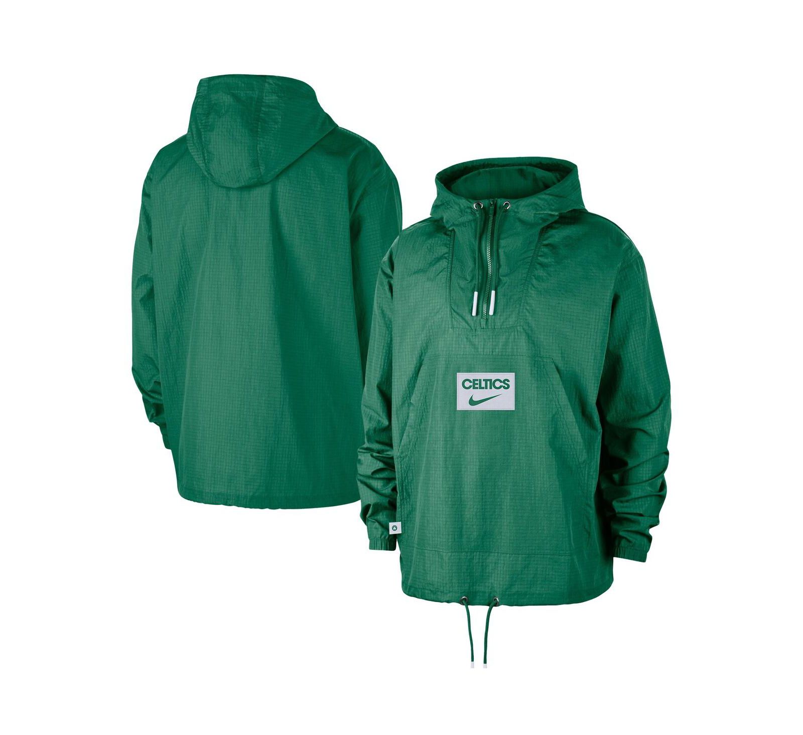 Nike Men's Green Boston Celtics Courtside Premium Club Anorak Quarter-Zip Pullover Hoodie