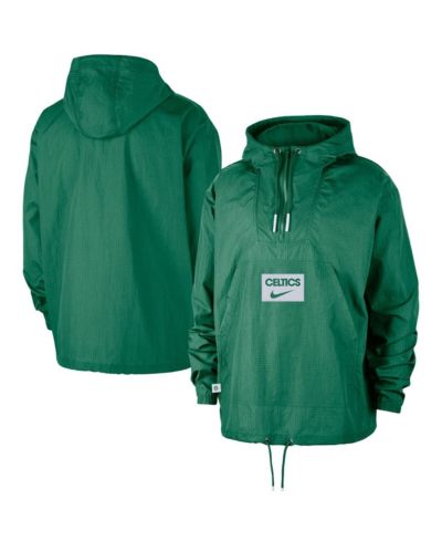 Nike Men's Green Boston Celtics Courtside Premium Club Anorak Quarter-Zip Pullover Hoodie