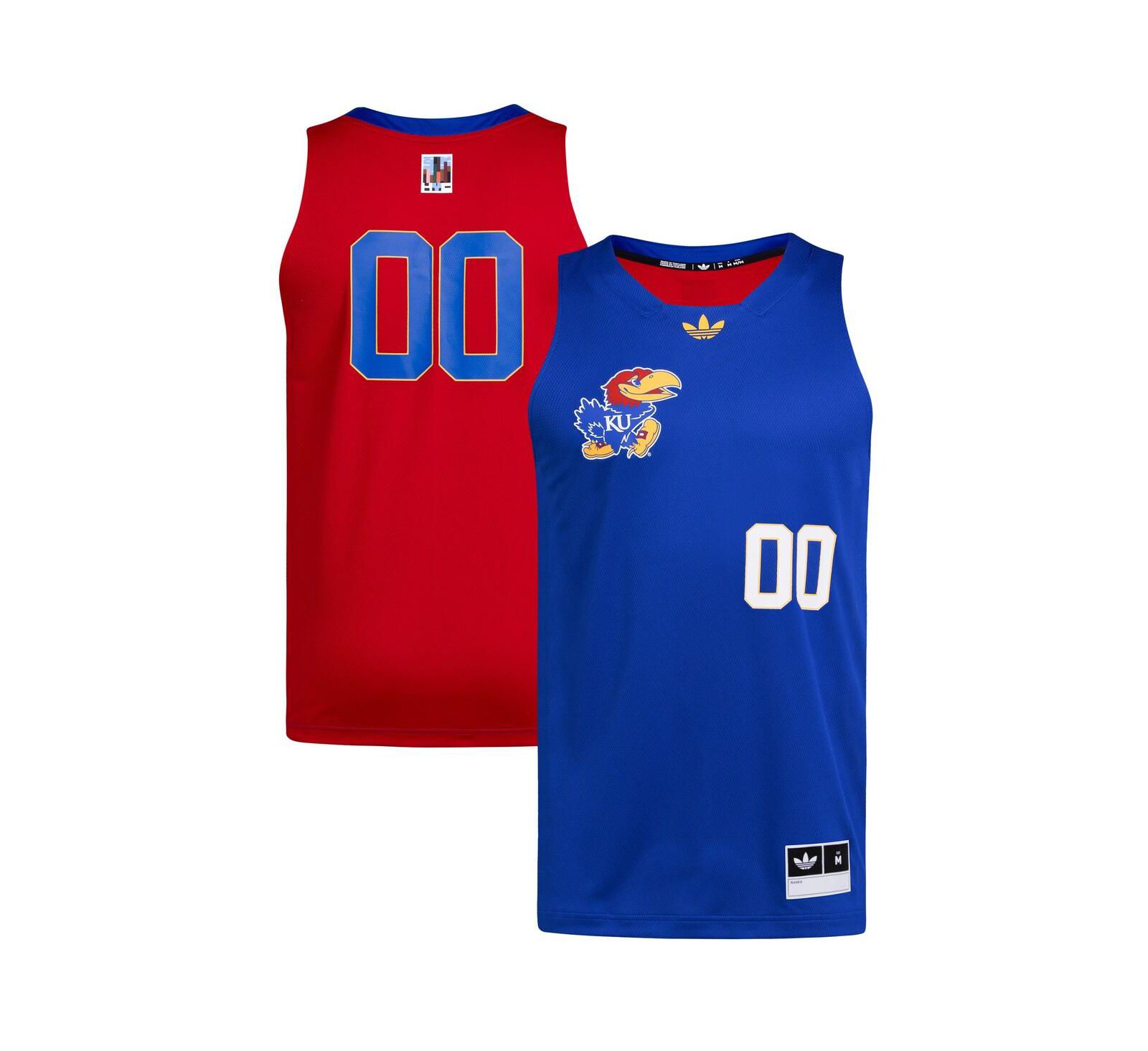 Adidas Men's 00 Royal/Red Kansas Jayhawks Black History Month Basketball Jersey