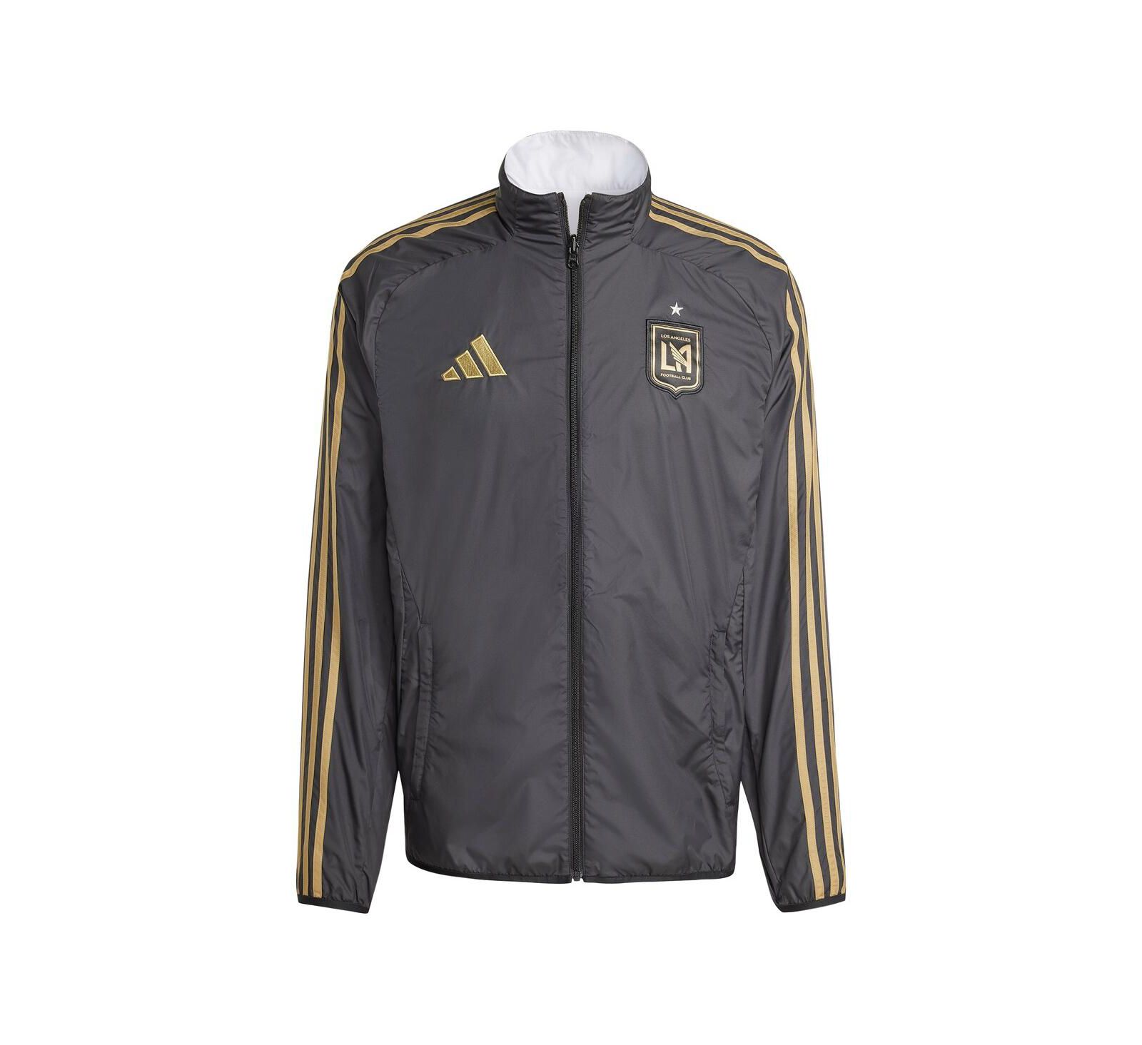Adidas Men's Black/White LAFC 2025 Anthem Reversible Full-Zip Jacket