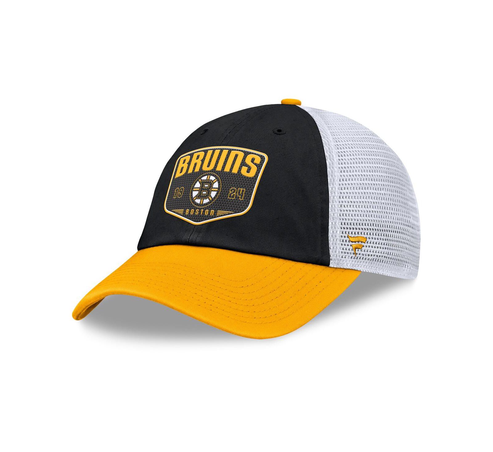 Мужская черная кепка Fanatics Boston Bruins Fundamental One-Time Trucker Adjustable