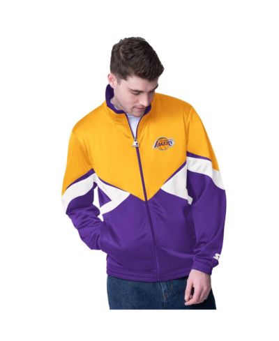Мужская куртка Starter Gold/Purple Los Angeles Lakers Rush Applique Full-Zip Track Jacket
