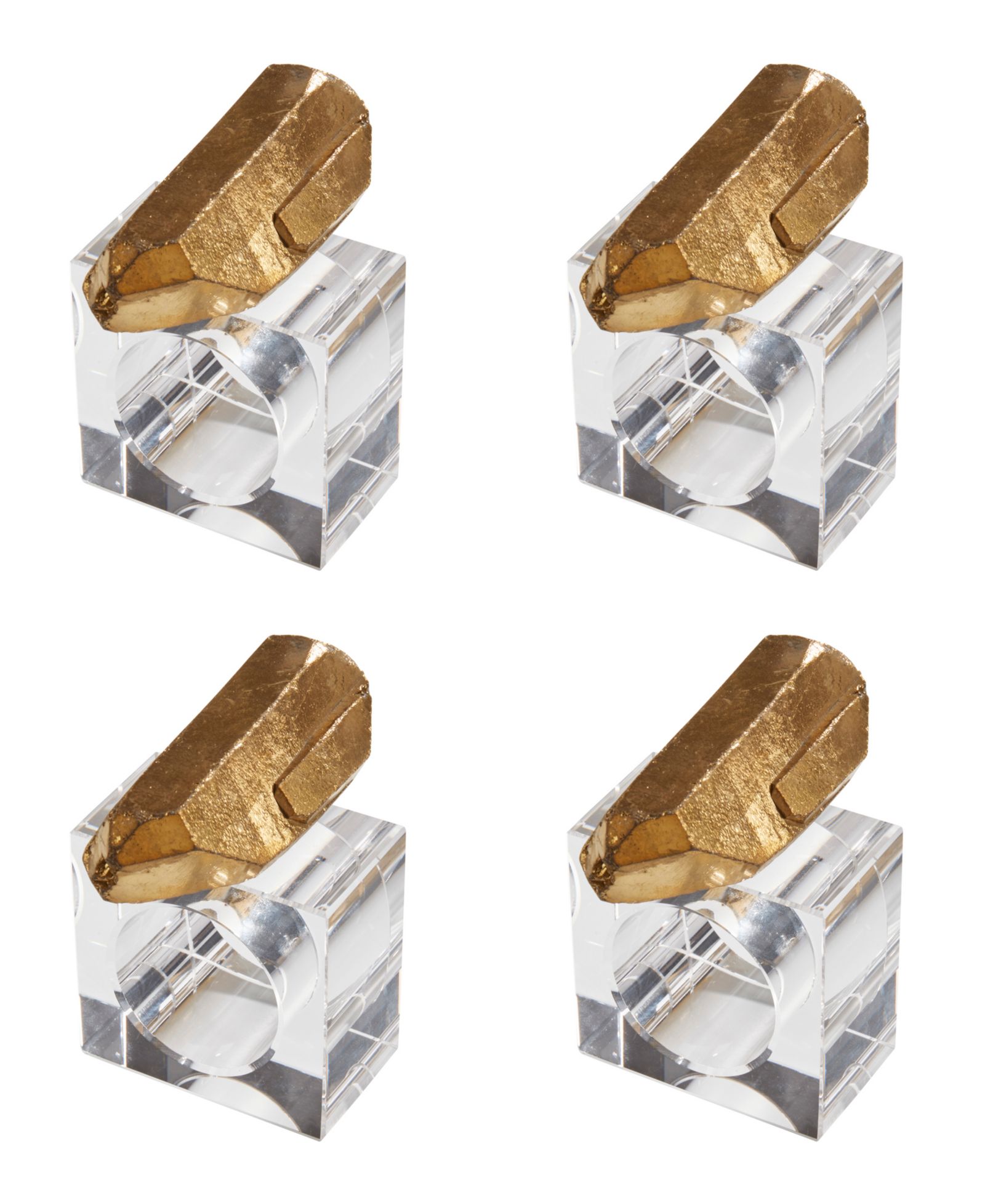 Saro Lifestyle Набор из 4 колец для салфеток Luxe Quartz