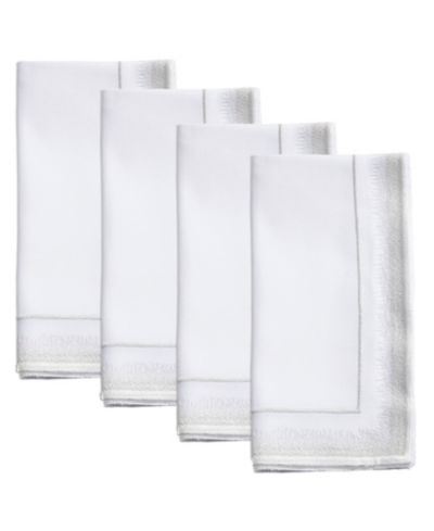 Saro Lifestyle Elegant Embroidery Detail Napkin, Set of 4