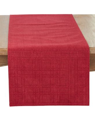 Saro Lifestyle Refined Stitched Plaid Table Runner, 16" x 54"