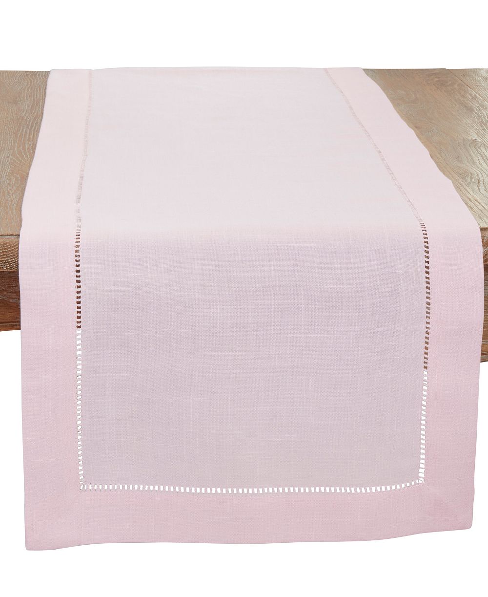 Saro Lifestyle Hemstitched Border Table Runner, 16" x 54"