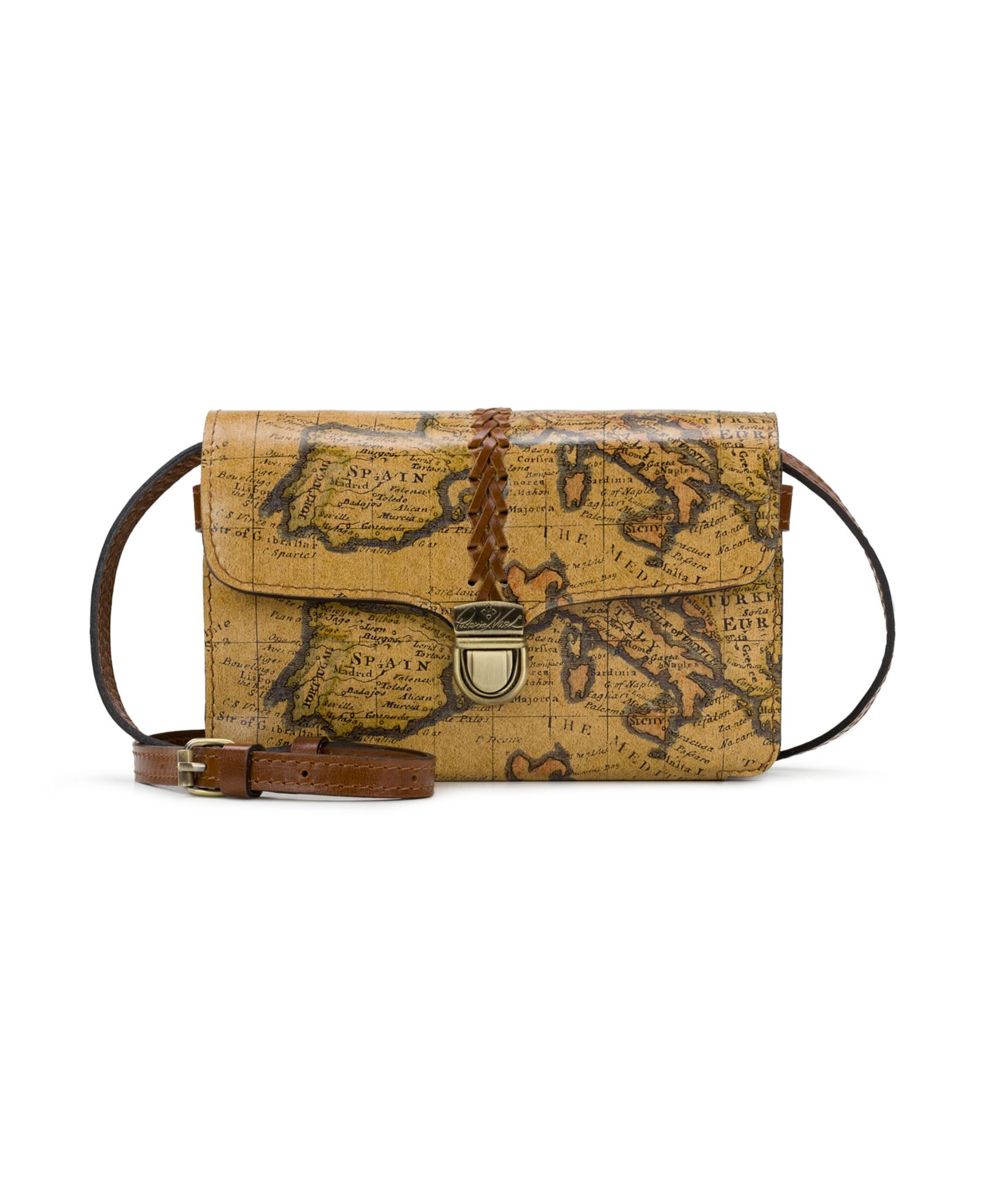 Patricia Nash Bianco Small Leather Crossbody Organizer Bag