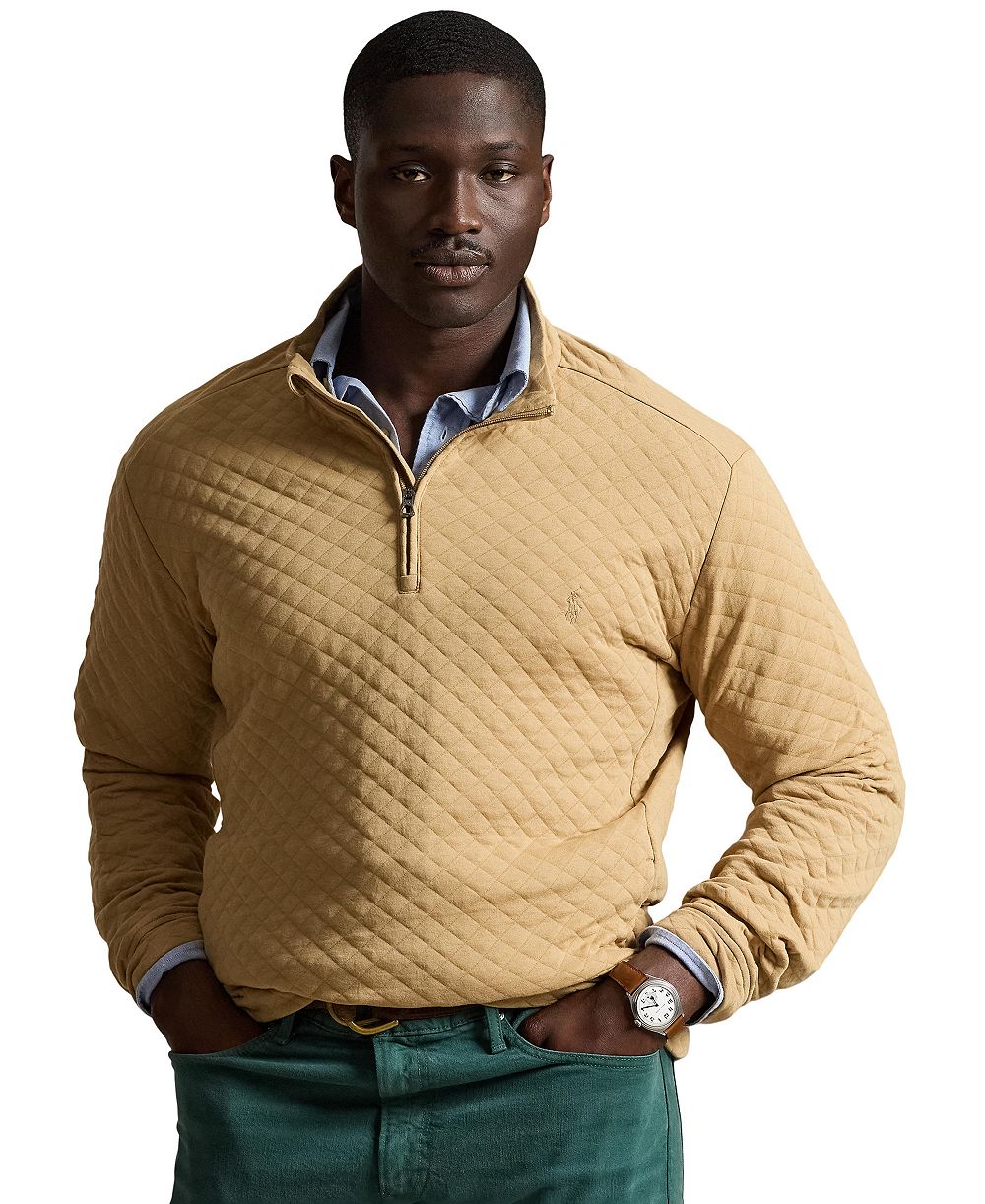 Polo Ralph Lauren мужской свитер с длинным рукавом и стеганым узором, Big & Tall
