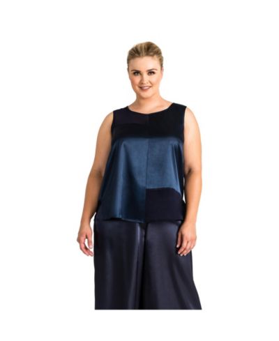 Женская рубашка из сатина и шифона Plus Size