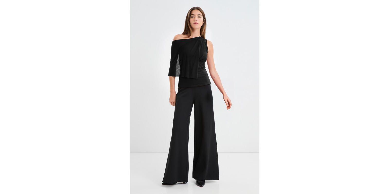 Marcella Women's Lexington High-Waisted Wide-Leg Side-Slit Dress Pants