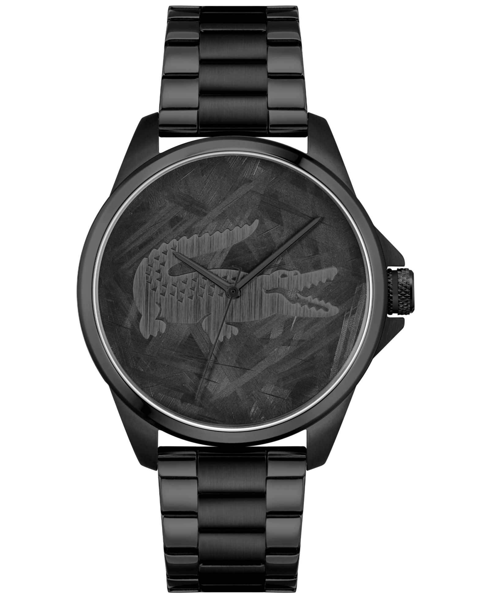 Мужские часы Lacoste Men's Le Croc Ionic Plated Black Steel, 43mm