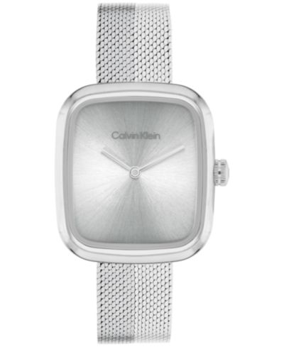 Женские часы Calvin Klein Adore Silver Tone Stainless Steel Mesh, 30mm